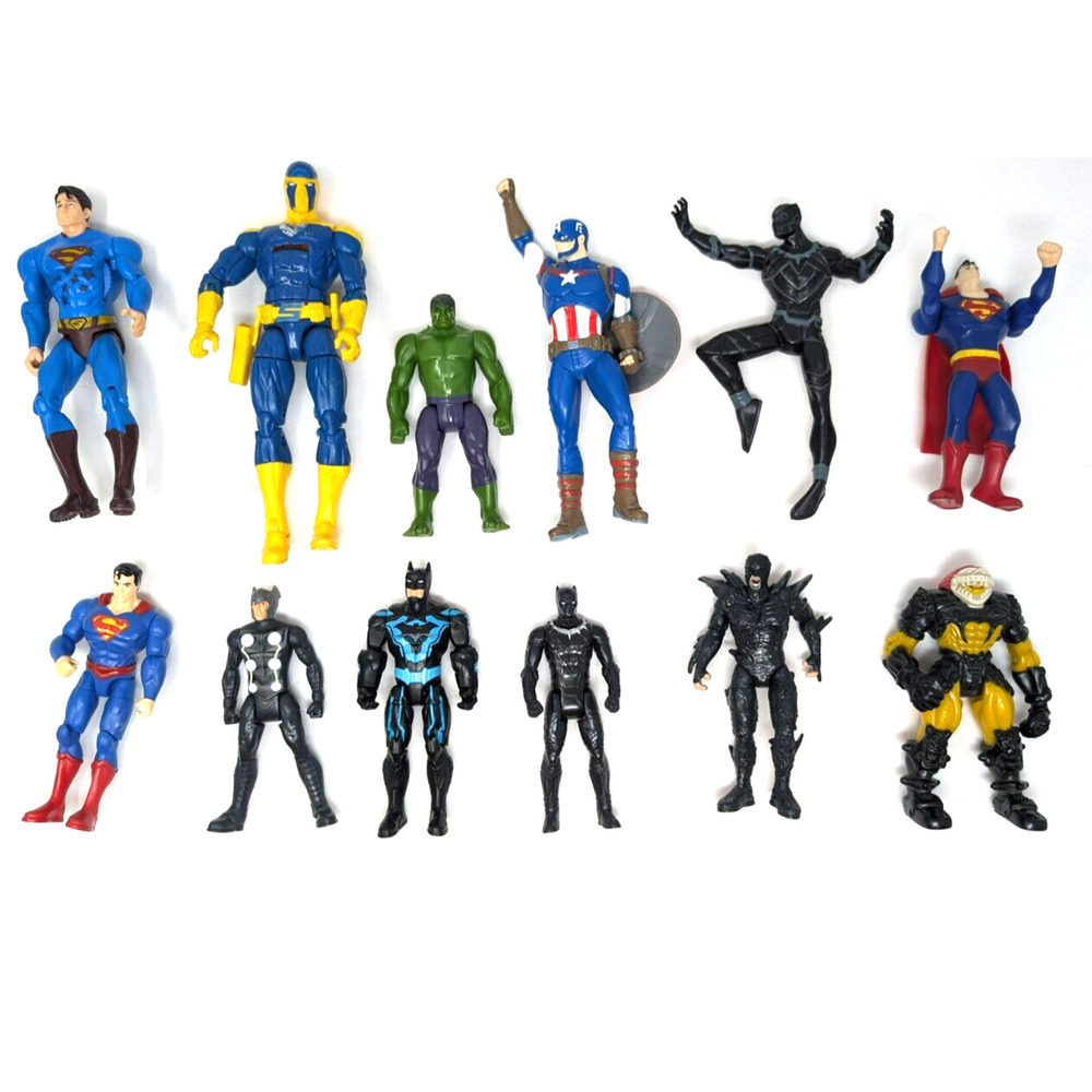 Lot of‎ 12 Action Figures Marvel DC Universe Superman Batman Hulk Hasbro
